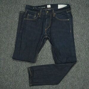 rag & bone Jeans Mens 30x29 Raw Blue White Oak Selvedge RB 15X Slim Straight